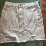 Beige Jean skirt with small rips. Great length! Size M. Tan Size M Photo 0