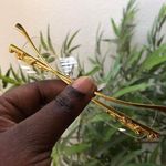 Unisex Cool Retro Gold metal frame panther statue clear white lens sunglasses Photo 2