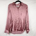 Madewell  Pink Satin Button‎ Up Darted Top Photo 1