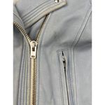 IRO  - Ashville Leather Bomber Moto Jacket in Baby Blue Photo 3