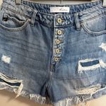KanCan Jovana Ultra Hi‎ Rise Shorts Medium Wash Distressed Button Fly Jean Denim Blue Size 29 Photo 1