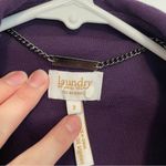 Laundry by Shelli Segal Faux Leather Trim Peplum Jacket Plum Purple Black Blazer Photo 4