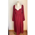 Abercrombie & Fitch  Burgundy Long Sleeve  MIDI Dress Photo 2