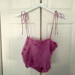 Urban Outfitters Bella Satin Smocked Tie Cami Tank Top Crop Top Size Medium Photo 8