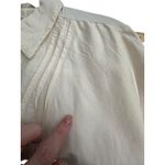 CP Shades 100% Silk Button Up Shirt Size Medium Ruffle Cream Long Sleeve #CC4-2 Photo 7