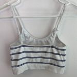 PINK - Victoria's Secret Victoria's Secret Pink White & Black Striped Weekender Seamless Bralette Photo 1
