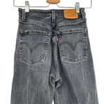 Levi's Ribcage Straight Ankle Jeans Charcoal Gray Black Wash Size 24 Photo 6