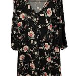 Kaari Blue  Pastel Dark Boho Whimsical Fairycore Floral Cutout Sleeve Mini Dress Photo 1