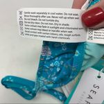 Seafolly Inka Gypsy Rio Bikini Bottom Size 8 Blue Aqua Swimwear NWT Photo 5