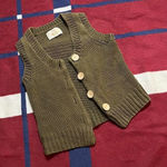 Green sweater button up vest Tagged L large Photo 0
