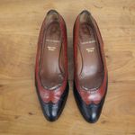 Bruno Magli Italian Made Two Tone Leather Spectator Brogue Heels Size EU 37.5B Black Photo 1