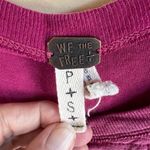 Free People Womens First Love Lace Up Top Bohemian Pink Size Small Oversized Photo 1