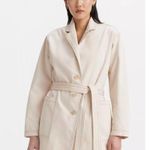 Levi's Medium Japanese Denim Surplus Trench Coat Soft Ecru White Made in Japan Photo 1