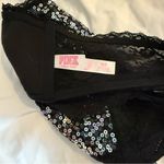 PINK - Victoria's Secret Like New  Sequin Bling Black Fashion Show Bandeau Bra Top Photo 2
