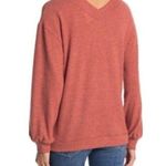 Project Social T Nordstrom PST by V- Neck Knit Sweater Heather Chilli Women's XS Photo 0