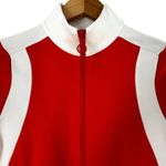 Tory Burch  Sport Orange and White Knit Track Jacket Size S Photo 2