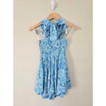 Petal and Pup LeLe Halter Romper Size XS Blue Floral Rayon Linen Blend NEW Photo 2