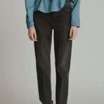 ZARA HIGH RISE TRUMPET FLARE
CROPPED DENIM JEANS — BLACK/GRAY SIZE 6 / 28 — NWT Photo 7