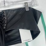 Mistress Rocks NWT Insider Faux Leather Strapless Lace Up Crop Top Size Large L Photo 5