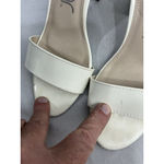 Womans Sugar Machelene Slip On Sandals 8 M White Open Toe Ankle Strap Block Heel Photo 9