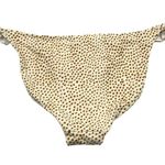 Aerie  Printed Ruffle Bikini Bottom Polka Dot Yellow Brown Ivory L Photo 1