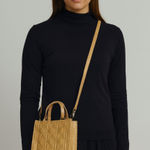 ZARA  Quilted Satchel Style Small Tote‎ Bag Mustard Yellow Photo 0