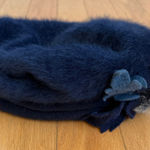 FORREST 100% Wool Bucket Hat Felt Cloche Beret Dress Winter (Angora Wool) NWT Blue Photo 0