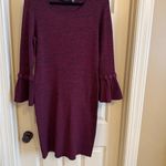 Nina Leonard  Purple Long Sleeve Dress Photo 2