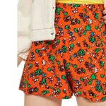 Topshop  Shorts Ditzy Floral High Waisted Orange Photo 1