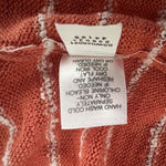 J. Jill Sweater Womens Large Orange‎ White Stripe Linen Blend Lightweight Casual Orange Photo 8