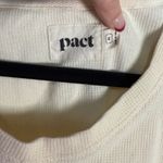 Pact  Womens Cream Waffle Knit Long Sleeve Top Size Medium Organic Cotton Photo 3