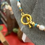 Handmade Freshwater Pearl and Turquoise Seed Bead Necklace ✨ Photo 2