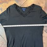 Karen Scott  Women’s Black Ribbed V-Neck Shirt Lace Neck 2X Photo 8