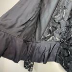 Vintage Patra Black Lace Ribbon Soutache Mesh Fitted Jacket Puff Shoulders Bow 6 Photo 6