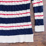 J.Crew • Gabby Striped Cable-knit Sweater tunic merino wool navy cream red Photo 8