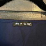 SheIn Navy  Women's Satin Cowl Neck Flounce Sleeve Blouse‎ Size M A50 Photo 4