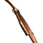 Double Fish 90s Leather Geometric Beige Green Silver Drawstring Shoulder Bag Photo 8