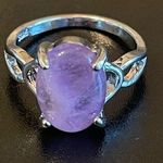 Exquisite purple amethyst S925 silver ring size 8.75 Photo 0