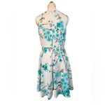 Jessica Howard  White Teal Floral Fit Flare Dress 10P Photo 5
