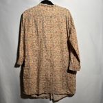 VTG Peach Disty Floral Button Up Tunic Shirt Dress Pockets XL Cottage Prairie Tan Photo 1