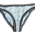 Platinum Swimwear Cobra Crochet Trim Bikini Bottoms‎ Size S High Waist NWT Black Photo 0