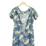 Tommy Bahama  Silk Maxi Dress Seafoam Tropical Long Sheath Size 4 | Small Vintage Photo 6