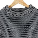 Talbots  Sweater Womens MP Black White 100% Wool Cowl Neck 3/4 Sleeve Old Money Photo 1