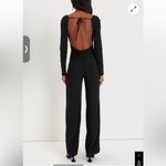 Lulus Night Out Attitude Black Ruched Tie-Back Long Sleeve Jumpsuit SzM Photo 1