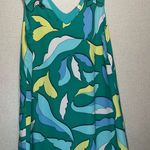 Tyche  Vibrant Leaf Print Sleeveless Top dress L Photo 0