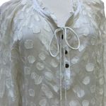 Aratta Silent Journey Shirt Sz S Mabel Blouse Ivory Beaded Sheer Boho Coastal Photo 1