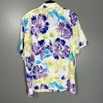 Alia Purple & Yellow Floral Hawaiian Button Up Shirt Photo 5