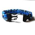 Source Unknown NWOT Paracord Blue/Black/White 7.5" Buckle Latch Unisex Trendy Bangle Bracelet Photo 3