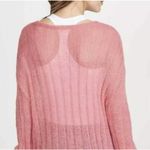 Free People Sz S Sweater Angel Soft Wool Blend Lightweight Knit Bubble Gum Pink Photo 3