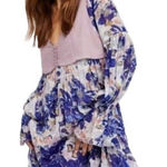 Free People Alice Vested Layered Dress Floral Purple Size SP Photo 0